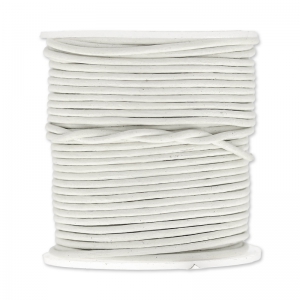 Leather cord 1,5mm white x 25m