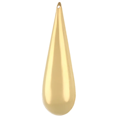 Cambered drop pendant 50x16 mm - Fine gold plated x1