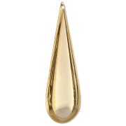 Cambered drop pendant 50x16 mm - Fine gold plated x1