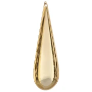 Cambered drop pendant 50x16 mm - Fine gold plated x1