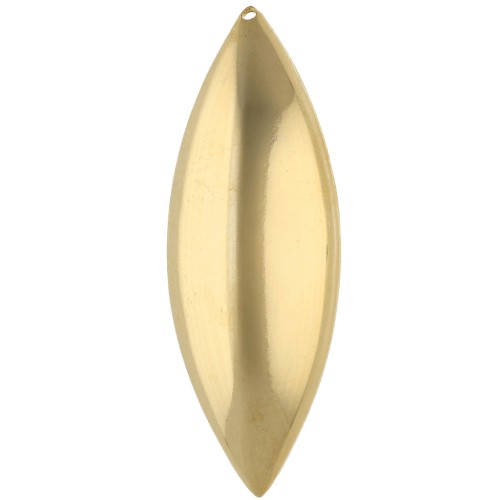 Cambered navette pendant 50x18 mm - Fine gold plated x1