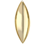 Cambered navette pendant 50x18 mm - Fine gold plated x1