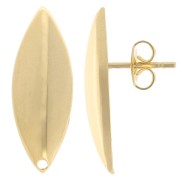 Cambered navette earstuds 25x9 mm - Fine gold plated x2|raw }}