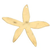 Hammered flower pendant 28x31 mm - Fine gold plated x1