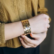 Hammered Bangle 29x175 mm - Fine gold plated x1