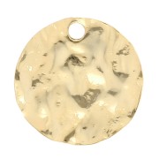 Round hammered charm 12 mm - Fine gold plated x1|raw }}