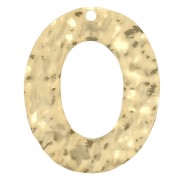 Hammered oval hollow pendant 25x19 mm - Fine gold plated x1|raw }}