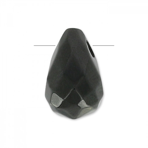 Faceted drop 6x9mm Agate noire x1