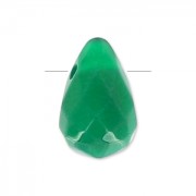Faceted drop 6x9mm Green Agate x1