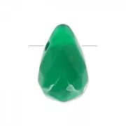 Faceted drop 6x9mm Green Agate x1