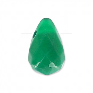 Faceted drop 6x9mm Green Agate x1