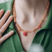 Faceted drop 6x9mm Green Agate x1