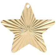 Star pendant 21x22 mm pleated effect - Fine gold plated x1