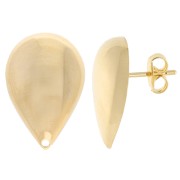 Round drop earstuds 22x14.5 mm - Fine gold plated x2