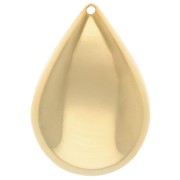 Rounded drop pendant 30x20 mm - Fine gold plated x1
