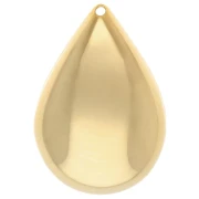 Rounded drop pendant 30x20 mm - Fine gold plated x1