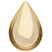 Rounded drop pendant 30x20 mm - Fine gold plated x1