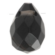Faceted drop 6x9mm Smoky Quartz x1