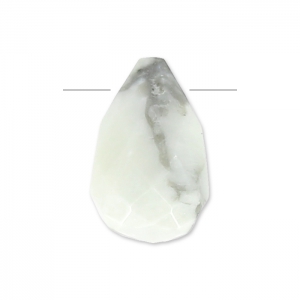 Faceted drop 6x9mm Howlite x1