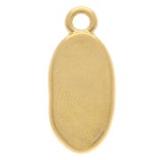Irregular oval charm 18x8 mm with epoxy resin - Fine gold plated - Topaz x1