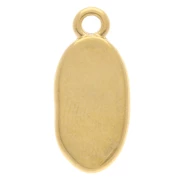 Irregular oval charm 18x8 mm with epoxy resin - Fine gold plated - Topaz x1