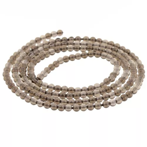 2mm round gemstone beads - Smoky Quartz x38cm