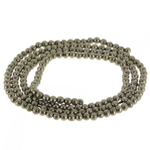 2mm round gemstone beads - Pyrite x38cm