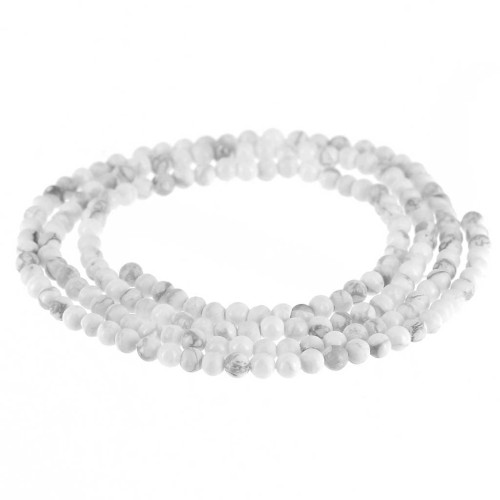 Round beads 2 mm gemstone - Howlite x38cm