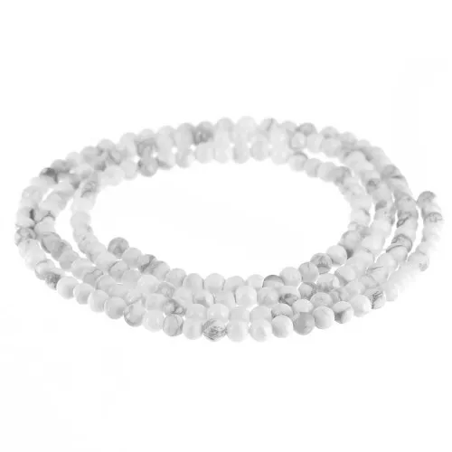 Round beads 2 mm gemstone - Howlite x38cm
