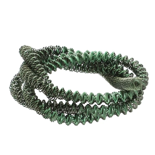 3.4 mm curly spiral bobbin for embroidery - brooch creation - Dark green x3