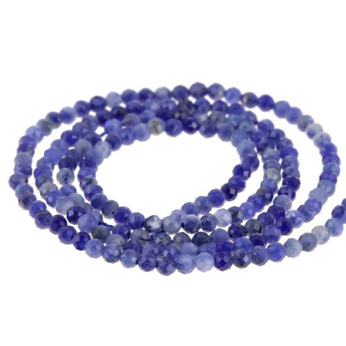 Round faceted gemstone beads 2.4 mm - Sodalite x39cm