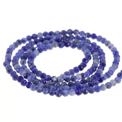 Round faceted gemstone beads 2.4 mm - Sodalite x39cm