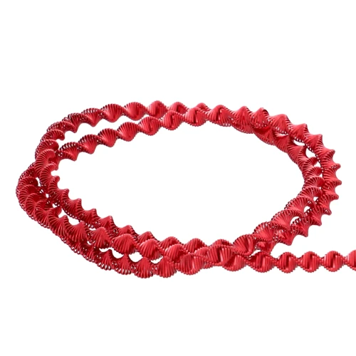 3.1 mm curly spiral bobbin for embroidery - brooch creation - Red x3