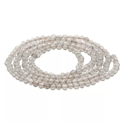 2mm round faceted gemstone beads - Smoky Quartz x38cm