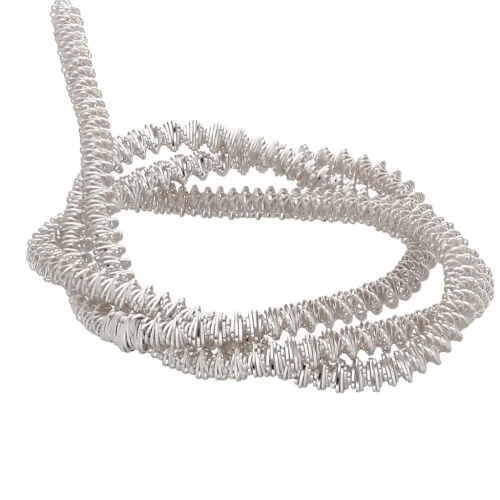 3.4 mm curly spiral bobbin for embroidery - brooch creation - Silver x3