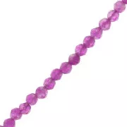 Bead Faceted round beads 2mm Red/Fuschia Agate dyed x38cm
