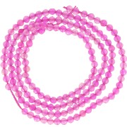 Bead Faceted round beads  2mm Red/Fuschia Agate dyed x38cm