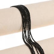 Round faceted 2 mm gemstone beads - Black Agate x38cm