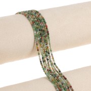 Round faceted beads 2 mm gemstone - Indian Agate x38cm