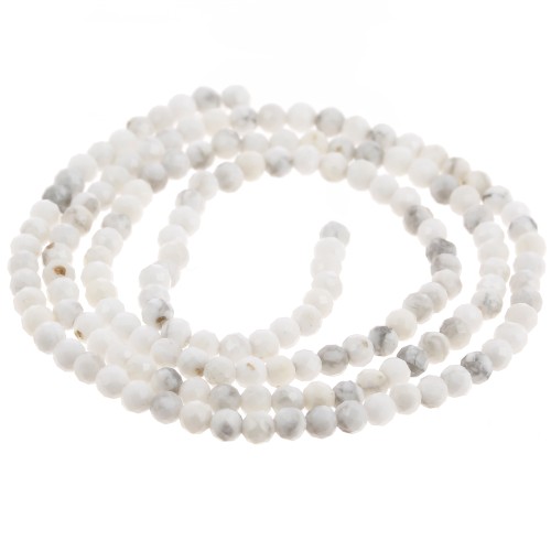 Round faceted beads 2 mm - Howlite x38cm