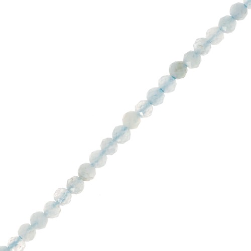 Bead Faceted round beads 2mm Aqua Jade x38cm