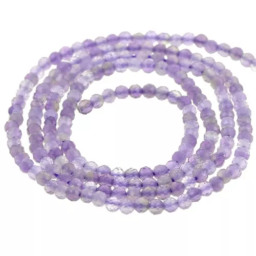 Bead Faceted round beads 2mm Amethyste x38cm
