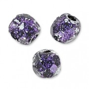 Fire Polished faceted beads 3mm Jet Tweedy Violet x50