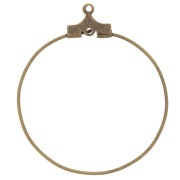 Base for earring hoops to decorate 30 mm with one hole - bronze x2