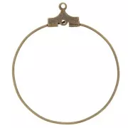Base for earring hoops to decorate 30 mm with one hole - bronze x2