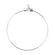 Base for earring hoops to decorate 40 mm with one hole - Fine silver plating x2|raw }}