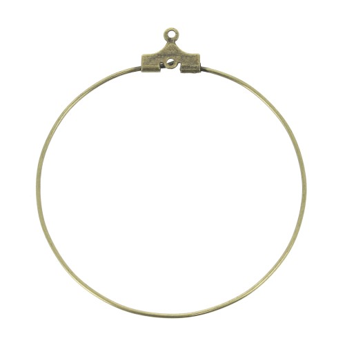 Basis for Creole earrings 40 mm with one hole bronze x2