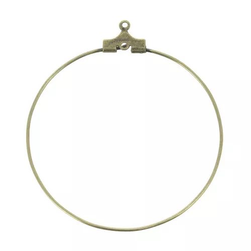 Basis for Creole earrings 40 mm with one hole bronze x2