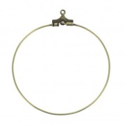 Basis for Creole earrings 40 mm with one hole bronze x2