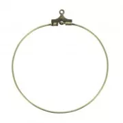 Basis for Creole earrings 40 mm with one hole bronze x2